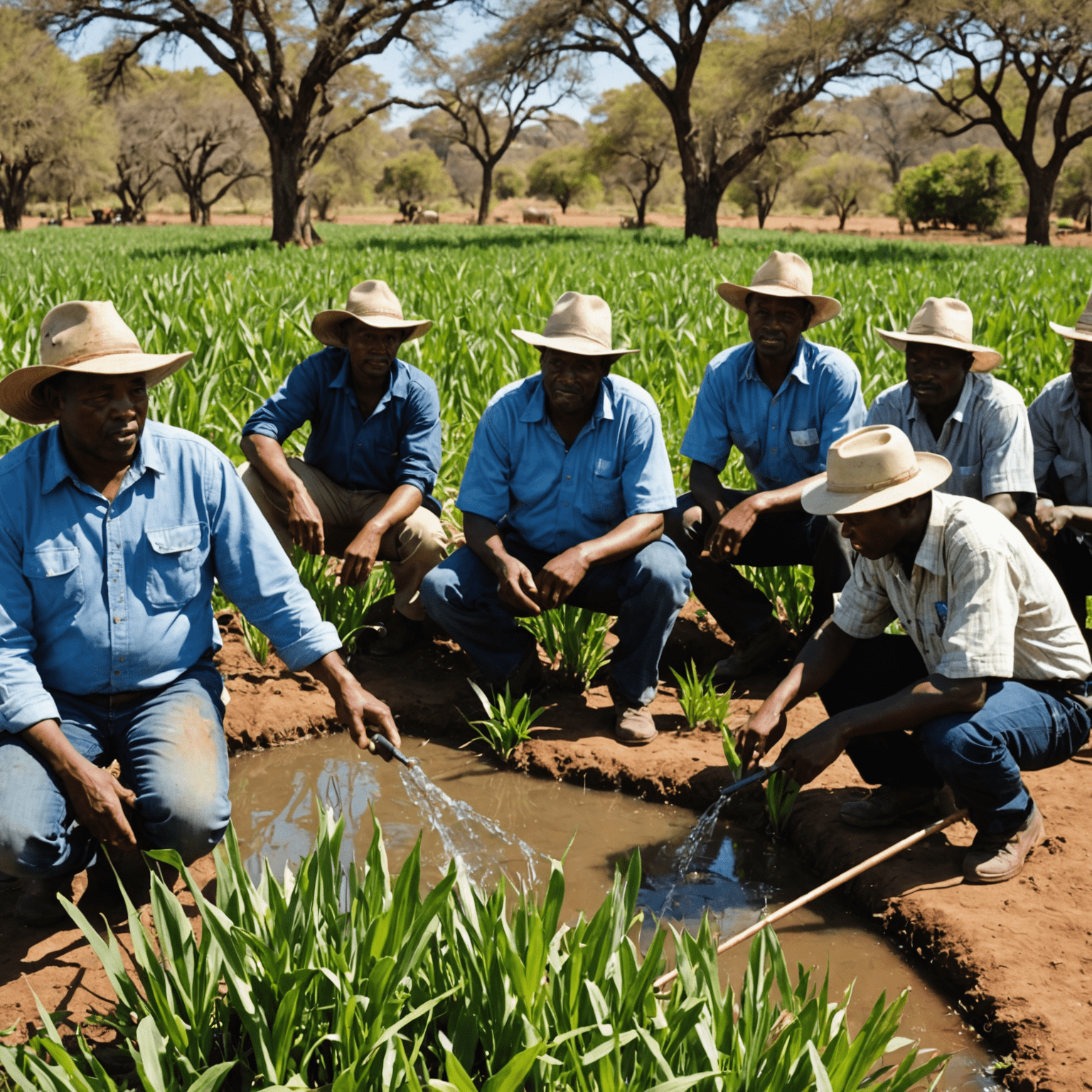 South African farmers attending a workshop on sustainable water management practices